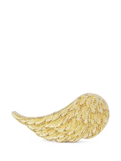 Judith Leiber Wing Crystal-embellished Clutch Bag In Gold