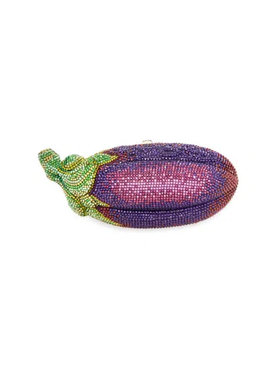 Judith Leiber Women's Eggplant Crystal-embellished Clutch In Purple Multi
