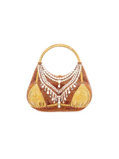Judith Leiber Women's Gold Bikini Crystal-embellished Top Handle Bag