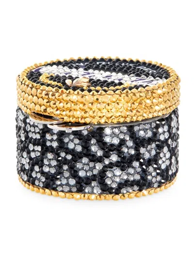 Judith Leiber Women's Miniature World's Best Caviar Crystal Pill Box In Black