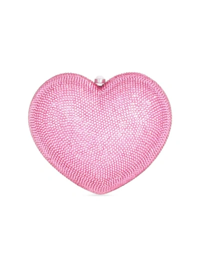 Judith Leiber Women's Petite Heart Crystal-embellished Clutch In Pink