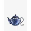 Judith Leiber Teapot Tranquili-tea Minaudiere In Silver Cobalt Multi