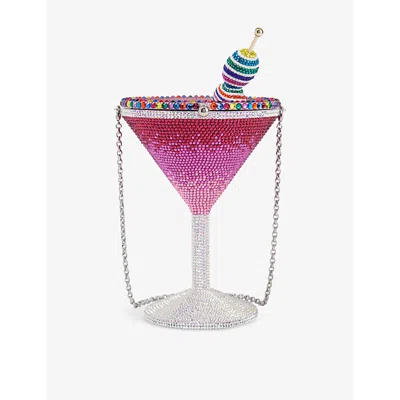 Judith Leiber Womens Martini Candy Crystal Clutch-bag Silver Ruby Multi