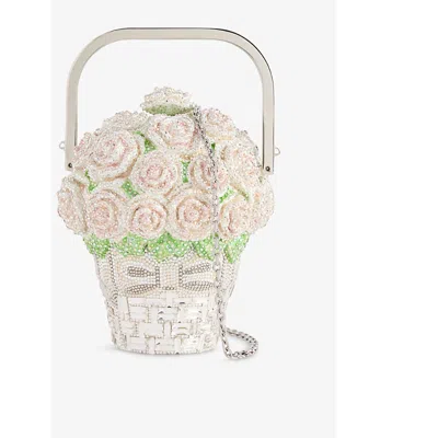 Judith Leiber Womens Silver Rhine Multi Basket Of Roses Crystal-embellished Clutch Bag