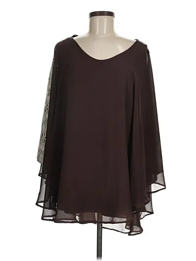 Pre-owned Judith March 3/4 Sleeve Blouse In Brown