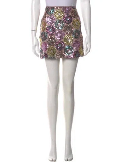 Pre-owned Judith March Graphic Print Mini Skirt In Multi