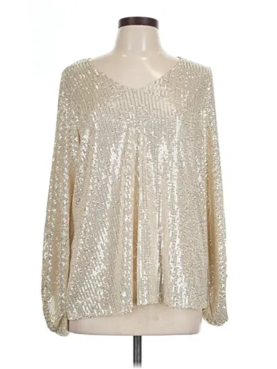 Pre-owned Judith March Long Sleeve Blouse In Silver