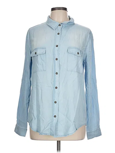 Pre-owned Judith March Long Sleeve Button Down Shirt In Blue