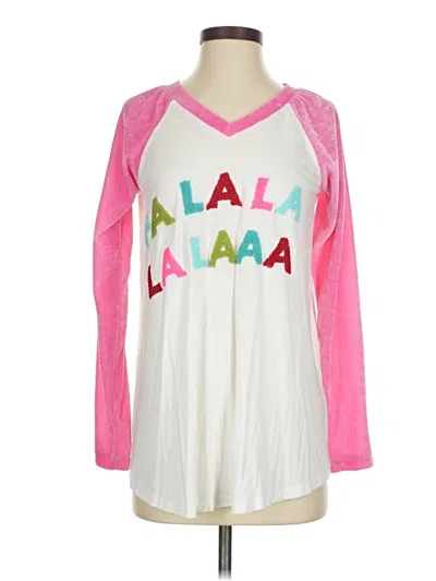Pre-owned Judith March Long Sleeve Top Pink Sweetheart Neckline Tops