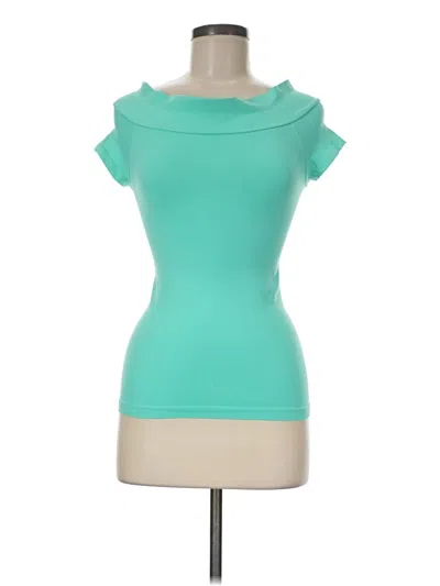 Pre-owned Judith March Short Sleeve Top Teal Cowl Neck Tops