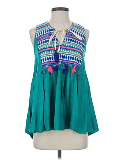 Pre-owned Judith March Sleeveless Blouse In Teal