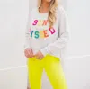 Judith March Sunkissed Crew Neck Pullover In White In White