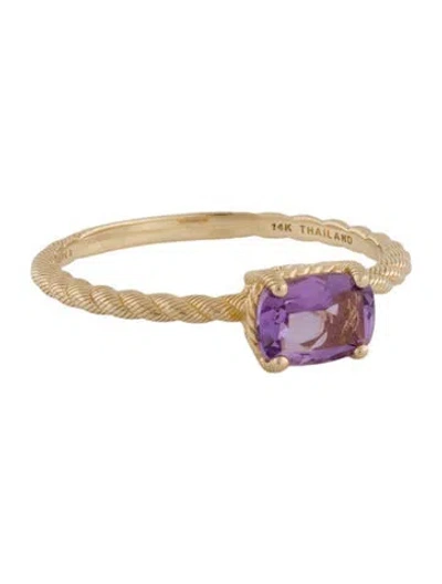 Pre-owned Judith Ripka 14k Amethyst East-west Cocktail Ring In Multi