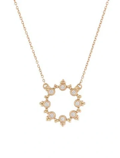 Pre-owned Judith Ripka 14k Diamond Pendant Necklace, 18.25" In Multicolor