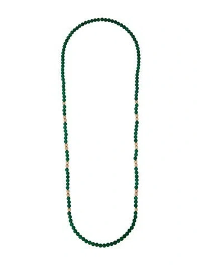 Pre-owned Judith Ripka 14k Dyed Chalcedony Bead Strand Necklace, 35" In Multicolor