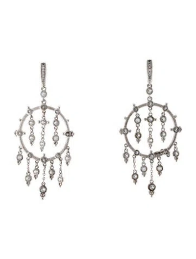 Pre-owned Judith Ripka 1.57ctw Topaz Drop Earrings In Multicolor