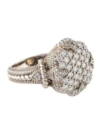 Pre-owned Judith Ripka 18k 1.14ctw Diamond Cocktail Ring In Multi