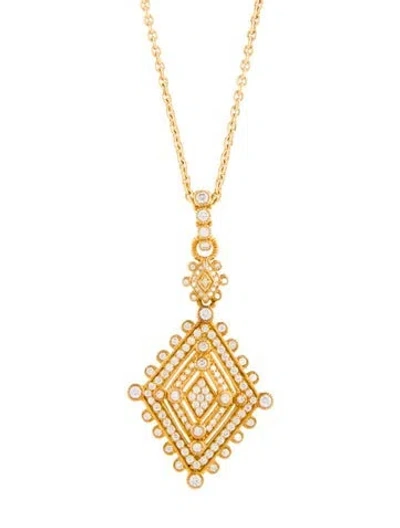 Pre-owned Judith Ripka 18k Diamond Enhancer Pendant W/ Unbranded Necklace, 17.5" In Multi