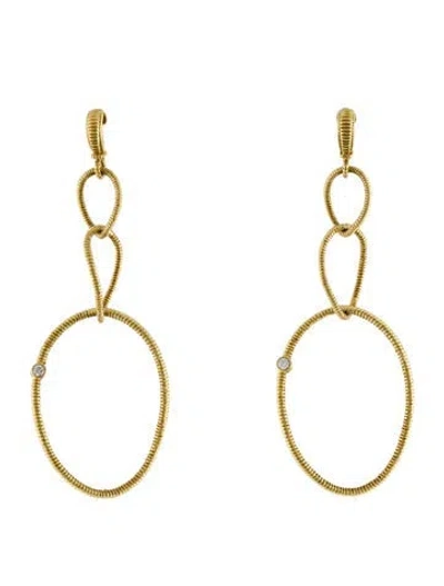 Pre-owned Judith Ripka 18k Diamond Jubilee Drop Earrings In Multi