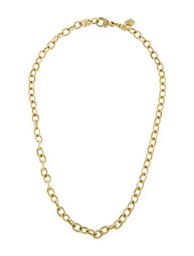 Pre-owned Judith Ripka 18k Diamond Link Necklace, 17.5" In Multi