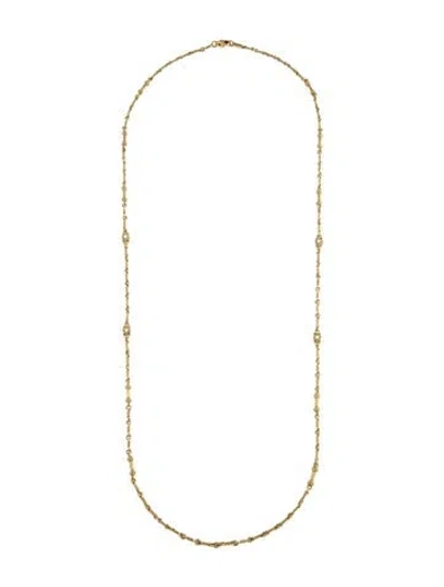 Pre-owned Judith Ripka 18k Diamond Station Long Necklace, 31" In Multi