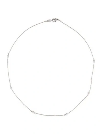Pre-owned Judith Ripka 18k Diamond Station Necklace, 16" In Multi