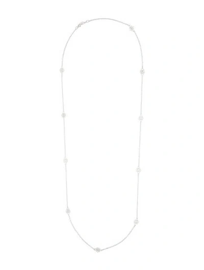 Pre-owned Judith Ripka 18k Diamond Station Necklace, 34" In Multi