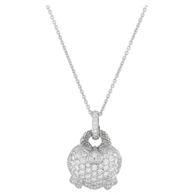 Pre-owned Judith Ripka 18k White Gold 2.50ct Diamond Pendant Necklace Jr22-112125