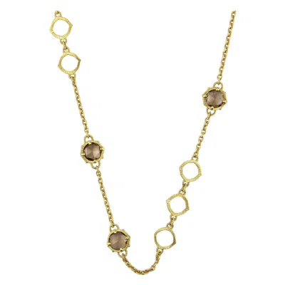 Pre-owned Judith Ripka 18k Yellow Gold Quartz Necklace