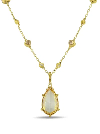 Pre-owned Judith Ripka 18kt Yellow Gold Citrine Necklace