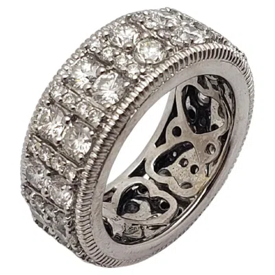 Pre-owned Judith Ripka 3.55 Ct Diamond 18k White Gold Eternity Band Ring