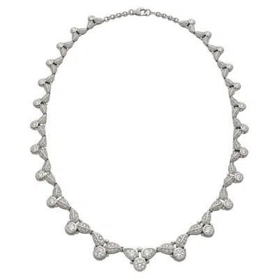 Pre-owned Judith Ripka 4.7 Carat Diamond Collar Necklace In 18 Karat White Gold