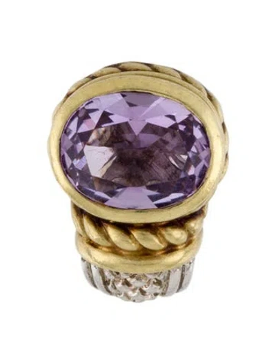 Pre-owned Judith Ripka Amethyst Earclip Earring In Multi