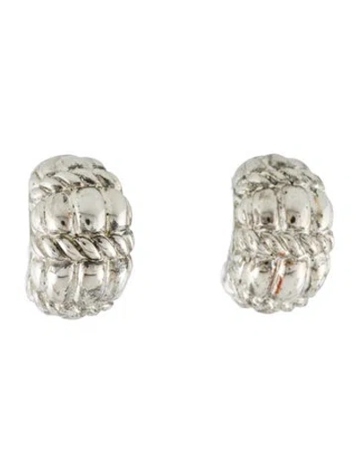 Pre-owned Judith Ripka Braid Earclip Earrings In Multi