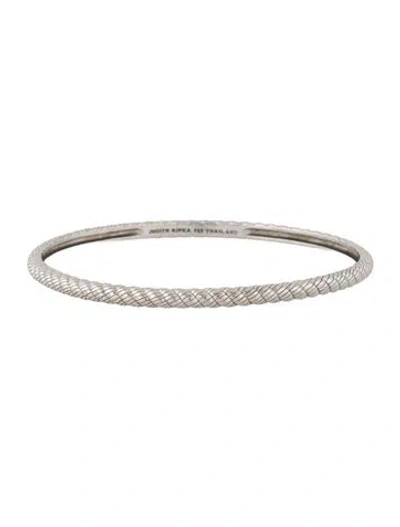 Pre-owned Judith Ripka Cable Wrap Bangle Bracelet, 7.5" In Multicolor