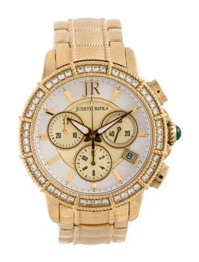 Pre-owned Judith Ripka Chronograph Watch, 38mm In Multi
