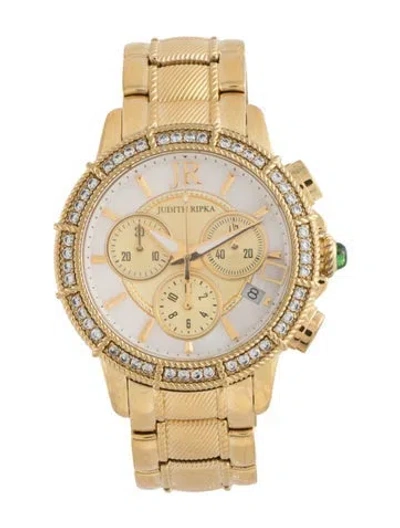 Pre-owned Judith Ripka Chronograph Watch, 38mm In Multicolor