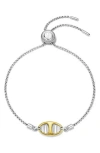 Judith Ripka Cielo Two-tone Friendship Slider Bracelet In Silver/gold