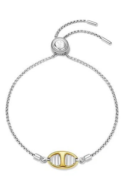 Judith Ripka Cielo Two-tone Friendship Slider Bracelet In Silver/gold