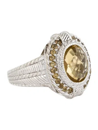 Pre-owned Judith Ripka Citrine Cocktail Ring In Multi