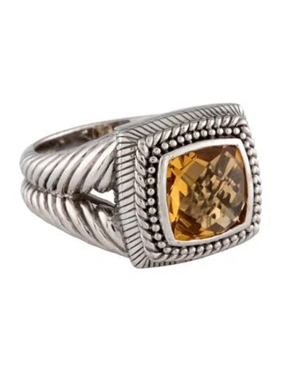 Pre-owned Judith Ripka Citrine Cocktail Ring In Multicolor