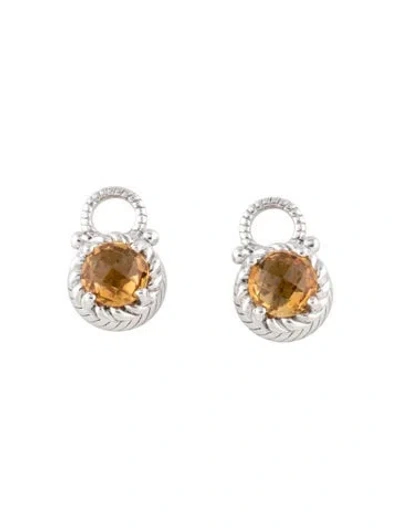 Pre-owned Judith Ripka Citrine Earring Enhancers In Multicolor