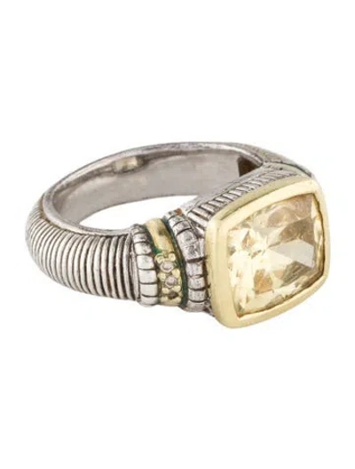 Pre-owned Judith Ripka Cubic Zirconia & Diamond Cocktail Ring In Multi