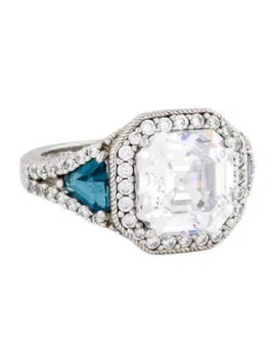 Pre-owned Judith Ripka Cubic Zirconia & Topaz Cocktail Ring In Multi
