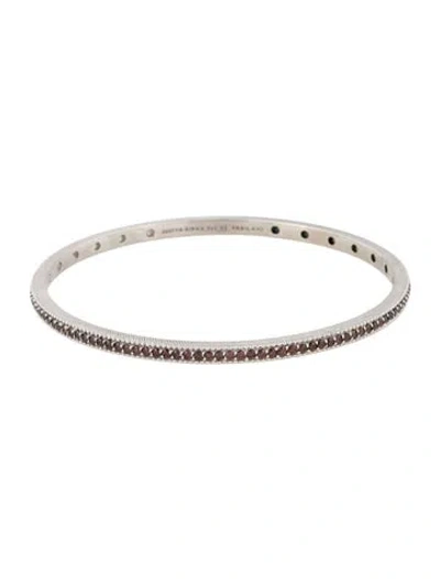 Pre-owned Judith Ripka Cubic Zirconia Bangle Bracelet, 8" In Multi