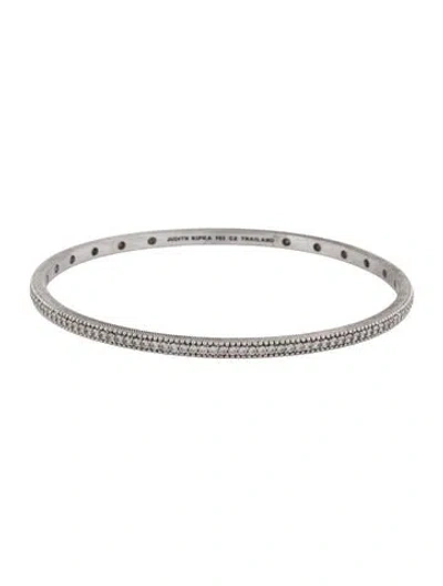 Pre-owned Judith Ripka Cubic Zirconia Bangle Bracelet, 8.5" In Multi