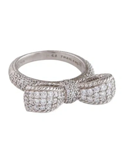 Pre-owned Judith Ripka Cubic Zirconia Bow Ring In Transparent