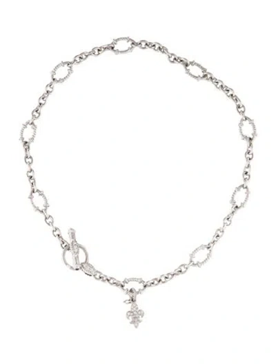 Pre-owned Judith Ripka Cubic Zirconia Chain Necklace, 18" In Multicolor