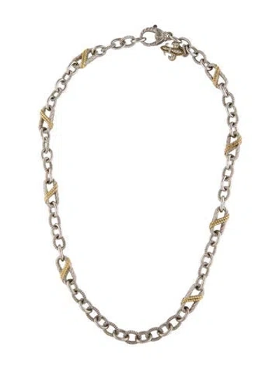 Pre-owned Judith Ripka Cubic Zirconia Chain Necklace, 18.5" In Multicolor