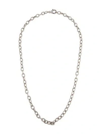 Pre-owned Judith Ripka Cubic Zirconia Chain Necklace, 24" In Multicolor